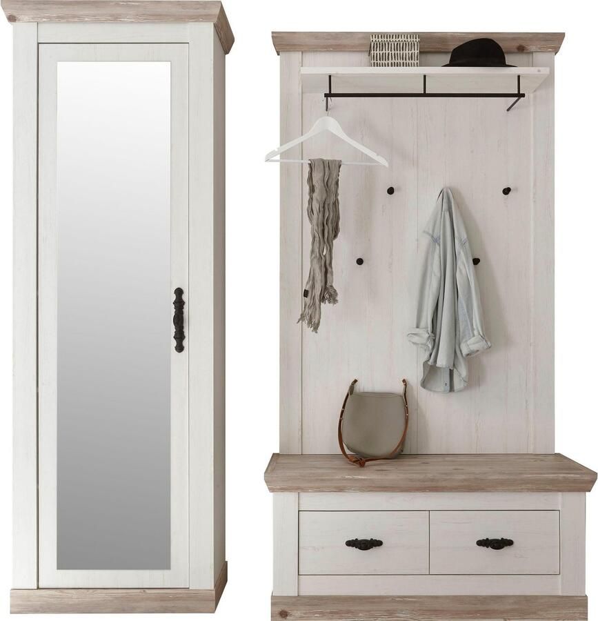 Home affaire Halmeubelset Florence in de romantische landhuislook (3-delig)