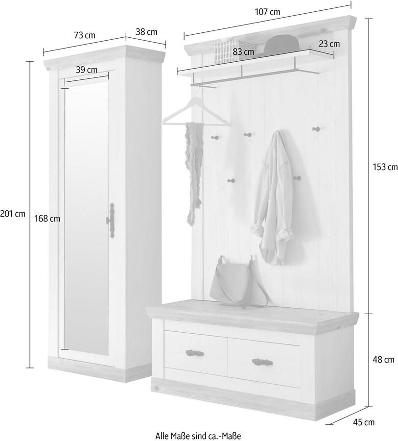 Home affaire Halmeubelset Florence in de romantische landhuislook (3-delig) - Foto 2