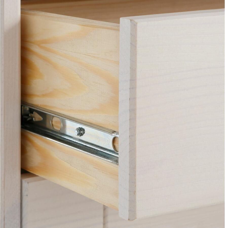 Home affaire Halmeubelset Indra 4-delig set: schoenenbank paneel spiegel commode massief dennenhout (set 4-delig)