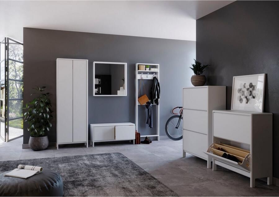 Home affaire Halmeubelset Luven van massief hout fsc bestaande uit spiegel paneel en commode (set)