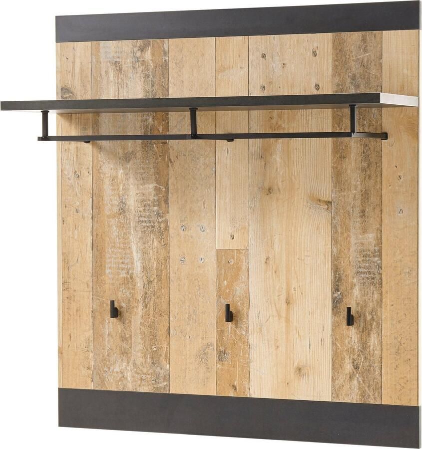 Home affaire Halmeubelset Sherwood met schuurdeurbeslag apothekersgrepen van metaal breedte ca. 164 cm (3-delig)