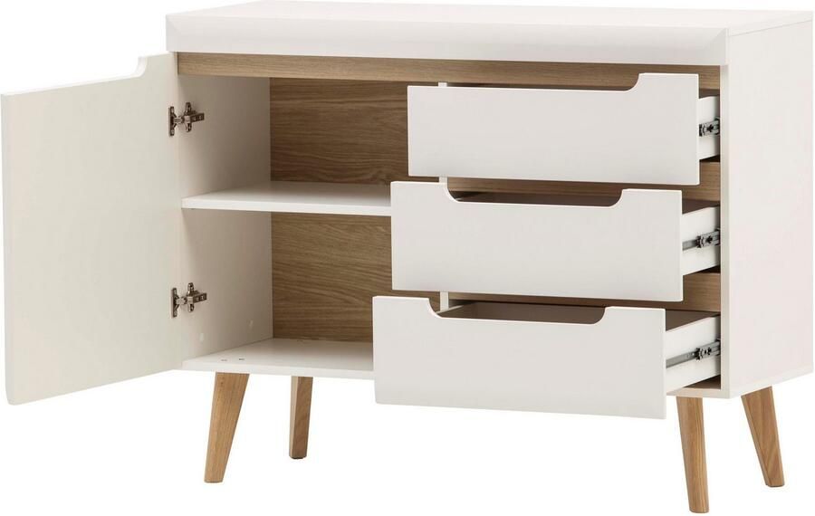 Home affaire Halmeubelset Torge kapstok met opbergruimte garderobekast in Scandic design bevat sideboard garderobe met spiegel en wandplank in twee kleuren (set 3-delig) - Foto 4