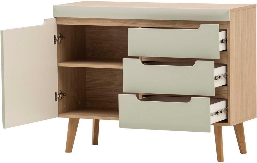 Home affaire Halmeubelset Torge kapstok met opbergruimte garderobekast in Scandic design bevat sideboard garderobe met spiegel en wandplank in twee kleuren (set 3-delig) - Foto 5