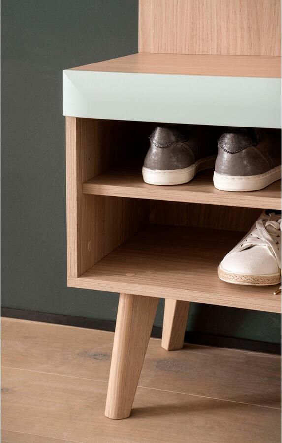 Home affaire Halmeubelset Torge kapstok met opbergruimte garderobekast in Scandic design bevat sideboard garderobe met spiegel en wandplank in twee kleuren (set 3-delig) - Foto 4