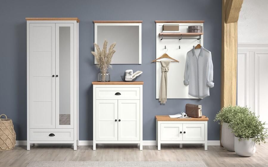 Home affaire Halmeubelset Vienna Set bestaande uit: kast commode schoenenbank spiegel en paneel (5 stuks) - Foto 13