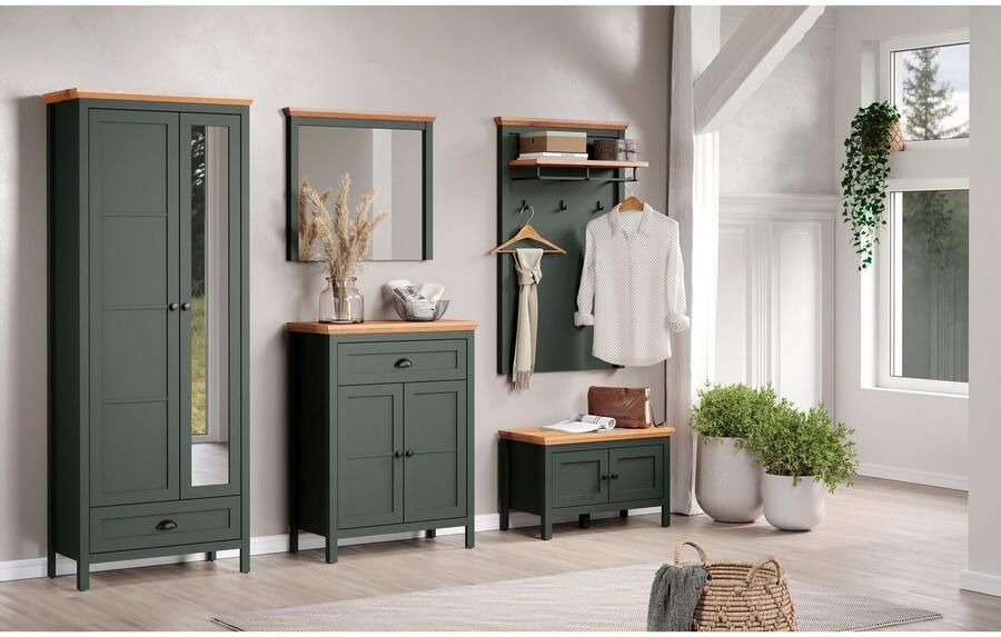 Home affaire Halmeubelset Vienna Set bestaande uit: kast commode schoenenbank spiegel en paneel (5 stuks) - Foto 10