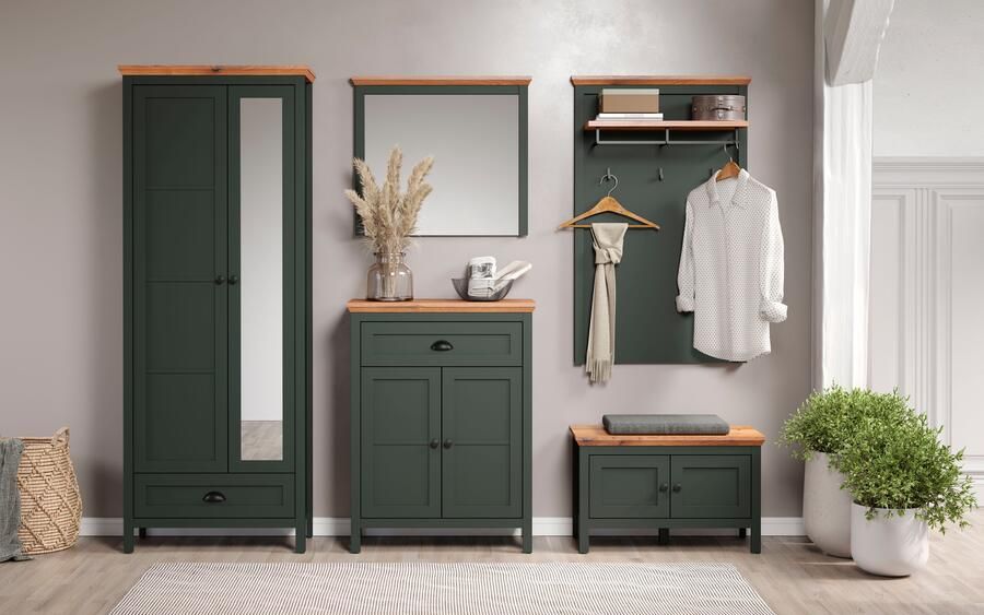 Home affaire Halmeubelset Vienna Set bestaande uit: kast commode schoenenbank spiegel en paneel (5 stuks) - Foto 12