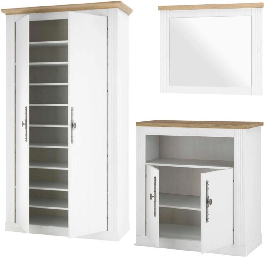 Home affaire Halmeubelset Westminster in romantische landelijke stijl (3-delig)