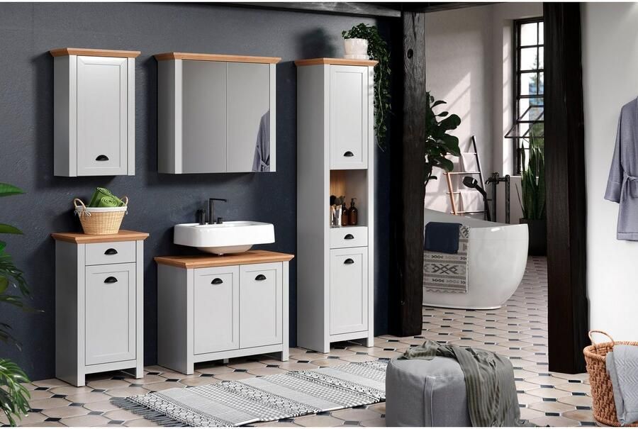 Home affaire Badkamerkast Onderkast met schelpgrepen in landhuisstijl (B D H) 46 33 84 cm - Foto 8