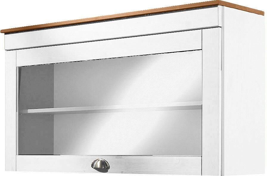Home affaire Hangend kastje met glasdeur Oslo 100 cm breed van grenen 1 klep metalen greep landhuis-look - Foto 6