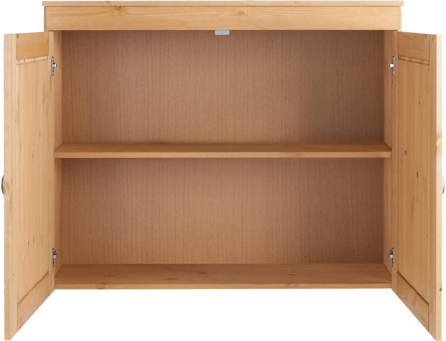 Home affaire Hangend kastje Oslo 100 cm breed massief grenen 2 deuren metalen grepen landhuis-look - Foto 4
