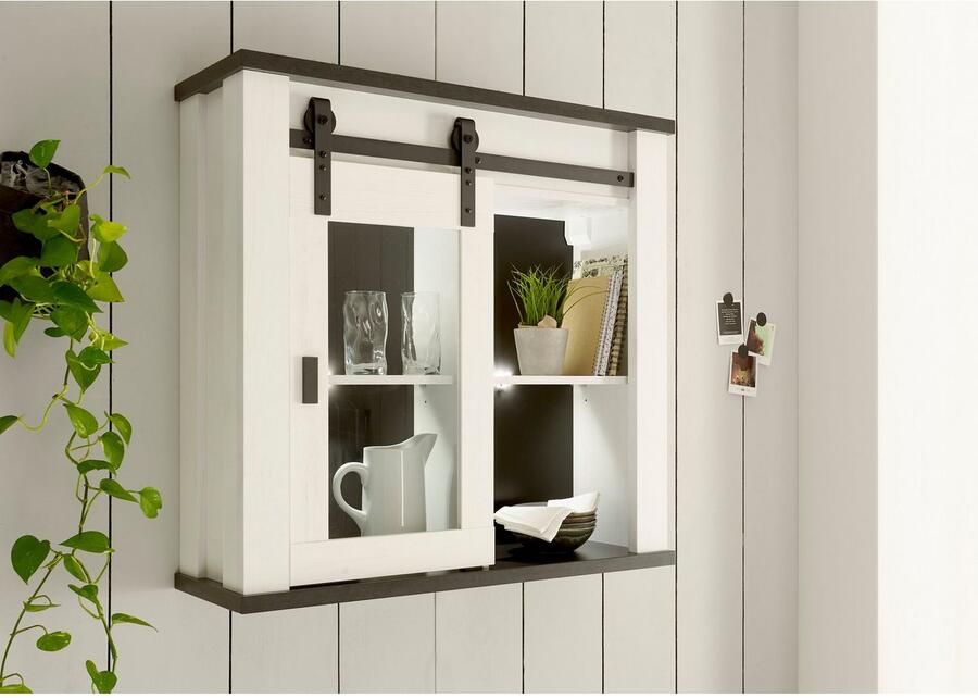 Home affaire Hangend kastje Sherwood met schuurdeurbeslag van metaal hoogte 90 cm - Foto 5