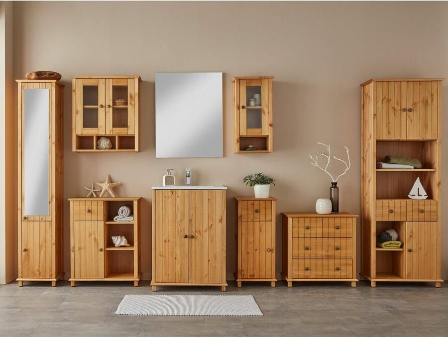 Home affaire Badkamerkast Vili Badkamerkast onderkast breedte 60 cm van massief hout