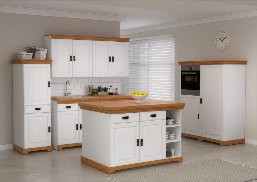 Home affaire Oven- koelkastombouw Rügen Breedte 127 cm massief grenen nis voor koelkast - Foto 4