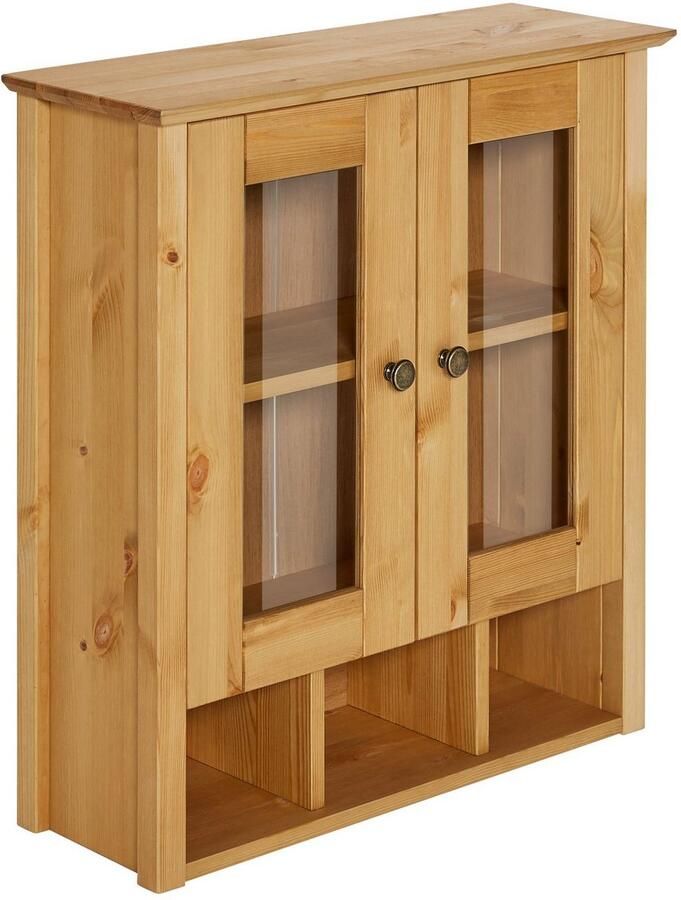 Home affaire Hangkast Vili Badkamerkast met glazen deuren breedte 60 cm van massief hout - Foto 4