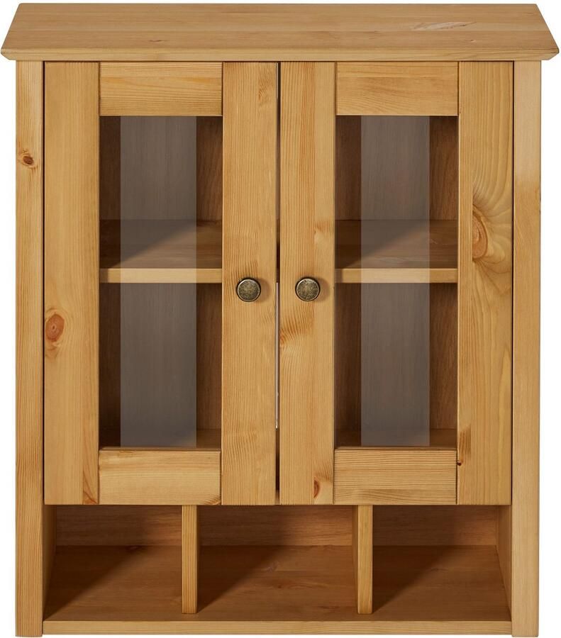 Home affaire Hangkast Vili Badkamerkast met glazen deuren breedte 60 cm van massief hout - Foto 2