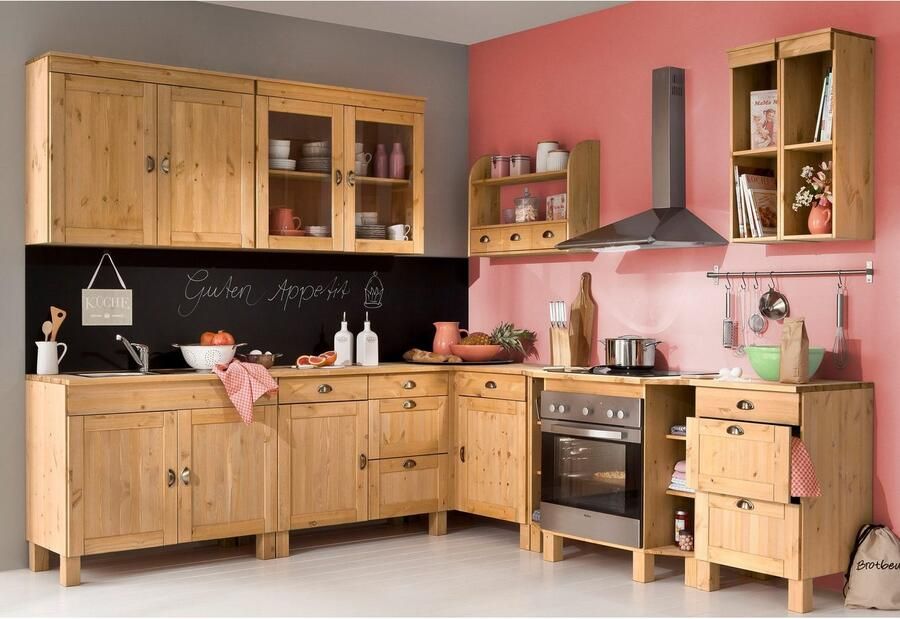 Home affaire Ombouwkast voor oven Oslo 100 cm breed in 2 diepten massief grenen met 23 mm werkblad - Foto 2