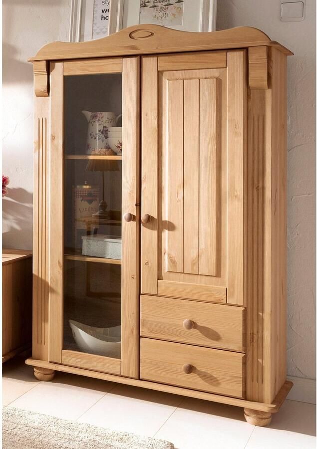 Home affaire Highboard ADELE Opbergkast 2-deurs hoogte 135 cm van massief dennenhout FSC