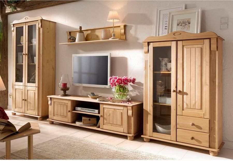 Home affaire Highboard ADELE Opbergkast 2-deurs hoogte 135 cm van massief dennenhout FSC - Foto 3