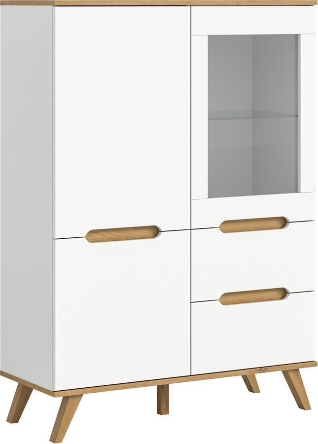 Home affaire Highboard Alesund Hoogte 140 cm 2 Deuren 1 Lade conische voet Scandi-look - Foto 7