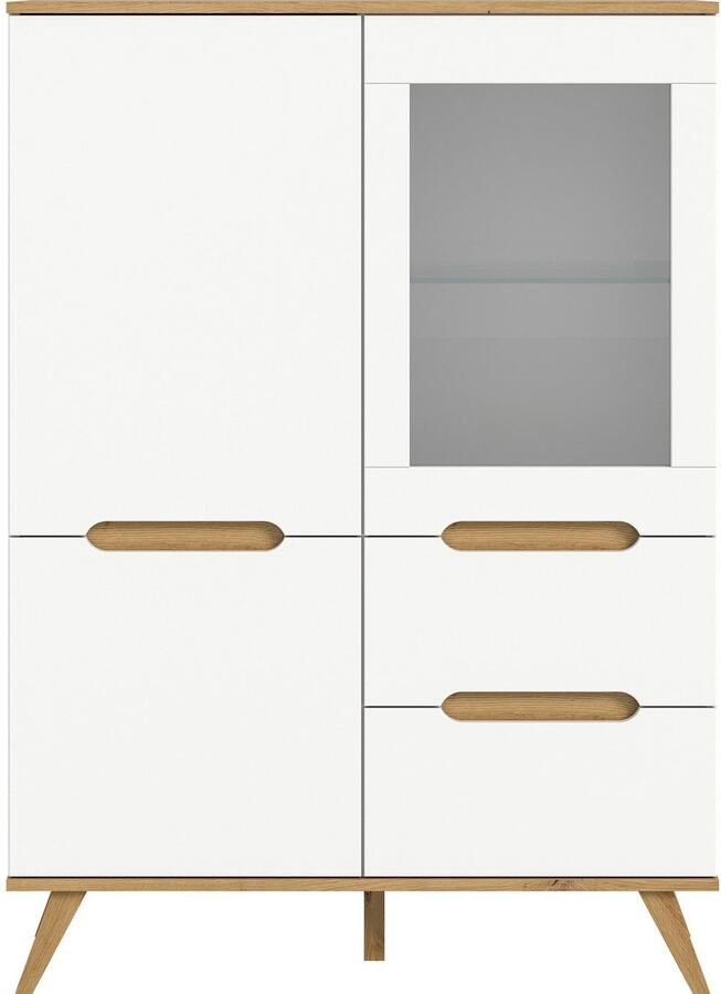 Home affaire Highboard Alesund Hoogte 140 cm 2 Deuren 1 Lade conische voet Scandi-look - Foto 2