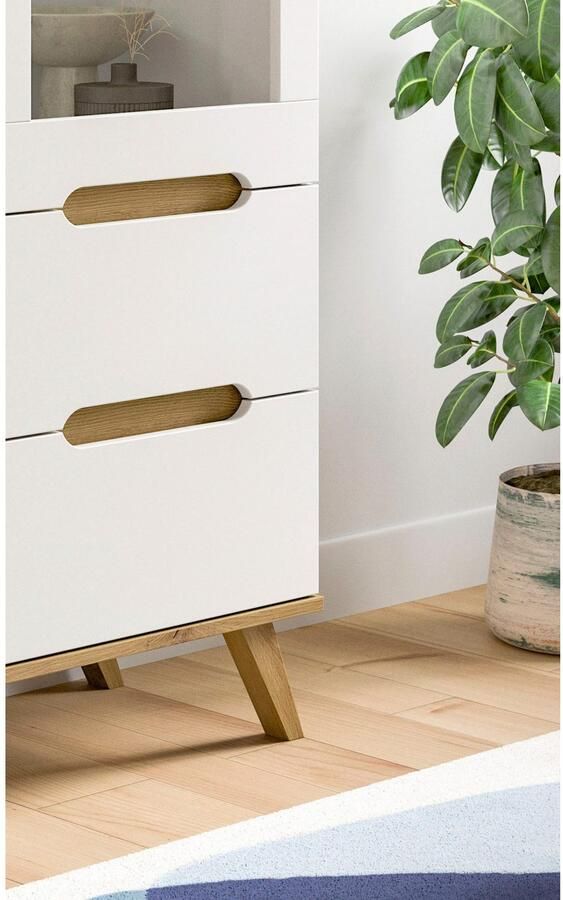Home affaire Highboard Alesund Hoogte 140 cm 2 Deuren 1 Lade conische voet Scandi-look - Foto 6
