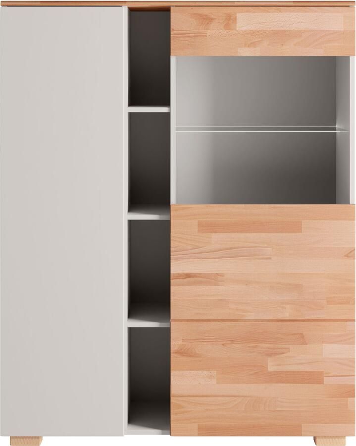 Home affaire Highboard Citra deels massief Hoogte 145 cm moderne greeploze uitstraling met push-to-open functie - Foto 2