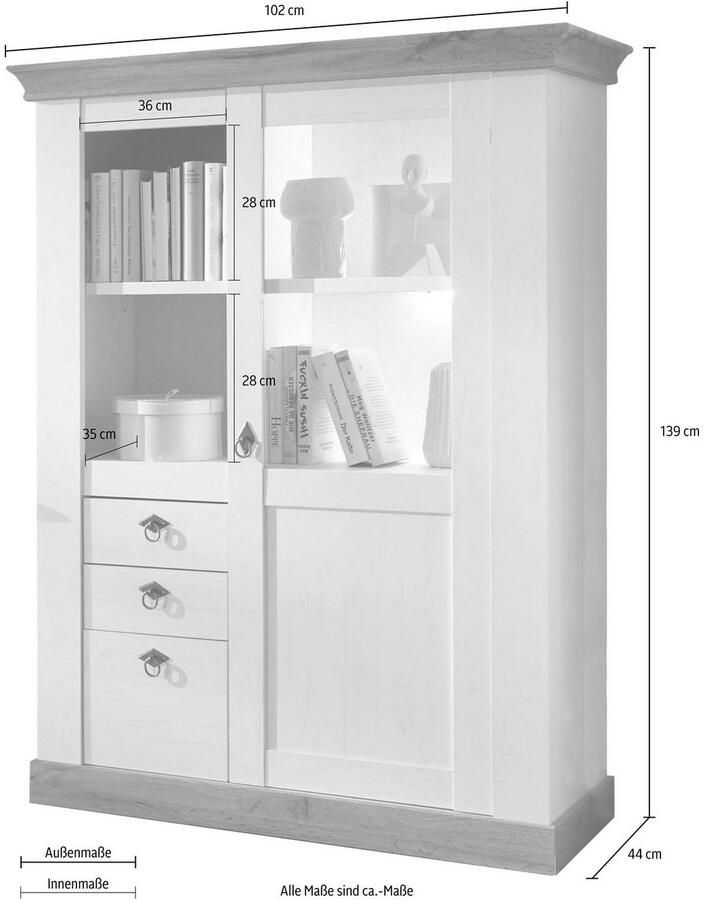 Home affaire Highboard Cremona Hoogte 139 cm - Foto 2