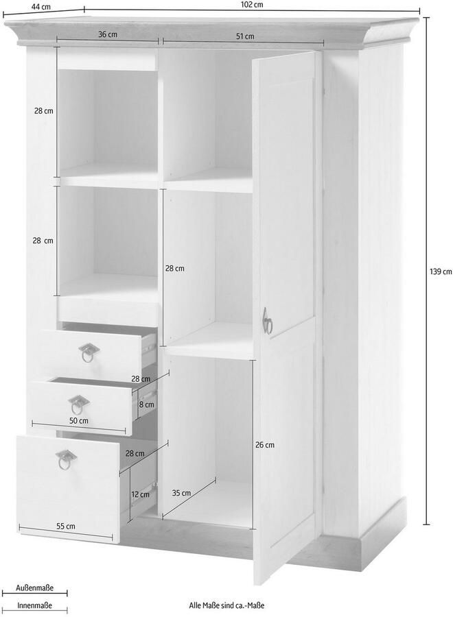 Home affaire Highboard Cremona Hoogte 139 cm - Foto 2