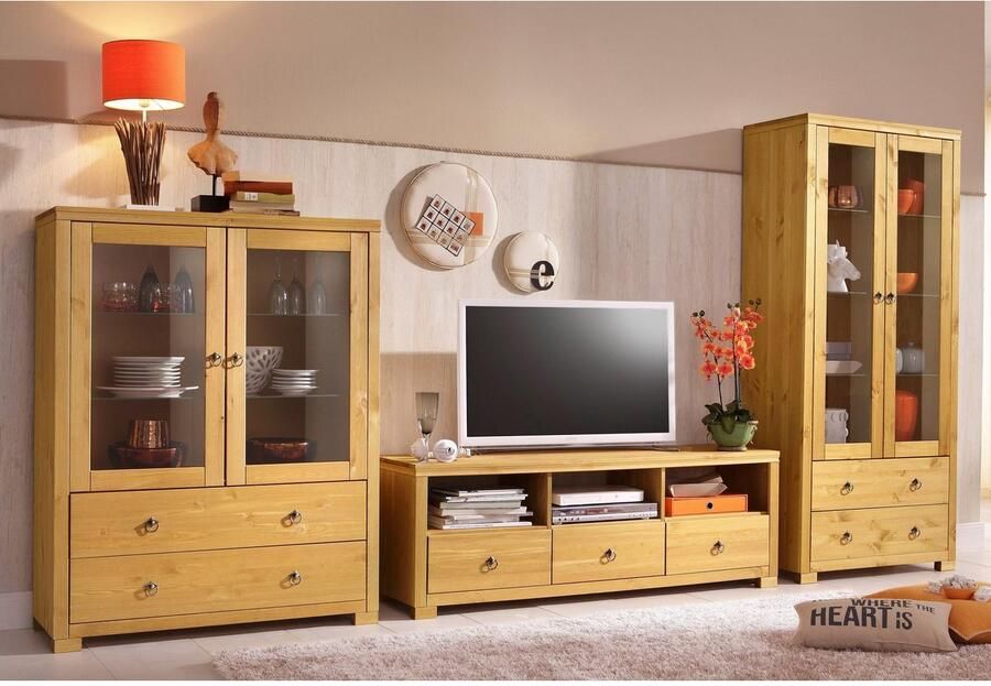 Home affaire Tv-meubel Gotland Breedte 147 cm met lades en open vakken massief hout FSC - Foto 2