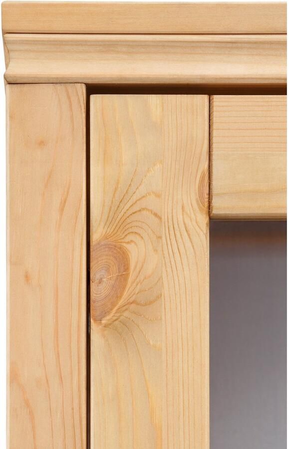Home affaire Highboard Gotland Vitrine breedte 101 cm deuren met glazen inzetstukken van massief dennenhout - Foto 8