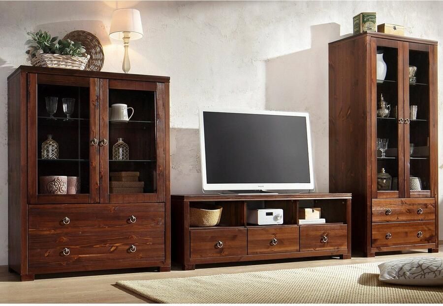 Home affaire Tv-meubel Gotland Breedte 147 cm met lades en open vakken massief hout FSC - Foto 5