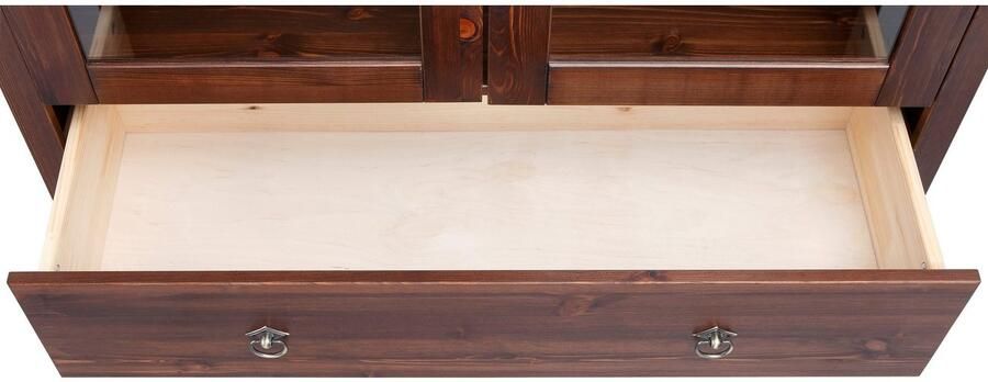 Home affaire Highboard Gotland Vitrine breedte 101 cm deuren met glazen inzetstukken van massief dennenhout - Foto 11