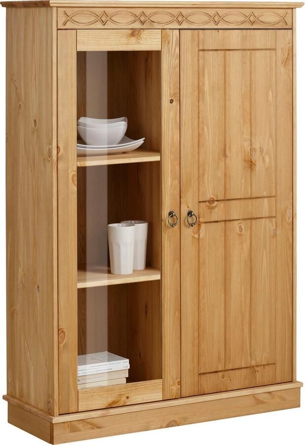 Home affaire Highboard Indra Vitrine breedte 85 cm van massief grenen - Foto 4