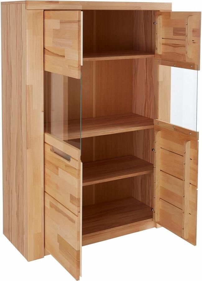 Home affaire Highboard Kolding Breedte 100 cm met 2 glasdeuren