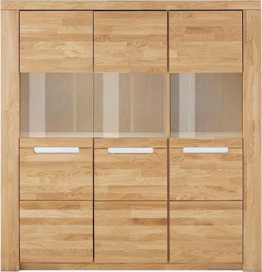 Home affaire Highboard Kolding Breedte 140 cm met 3 glasdeuren