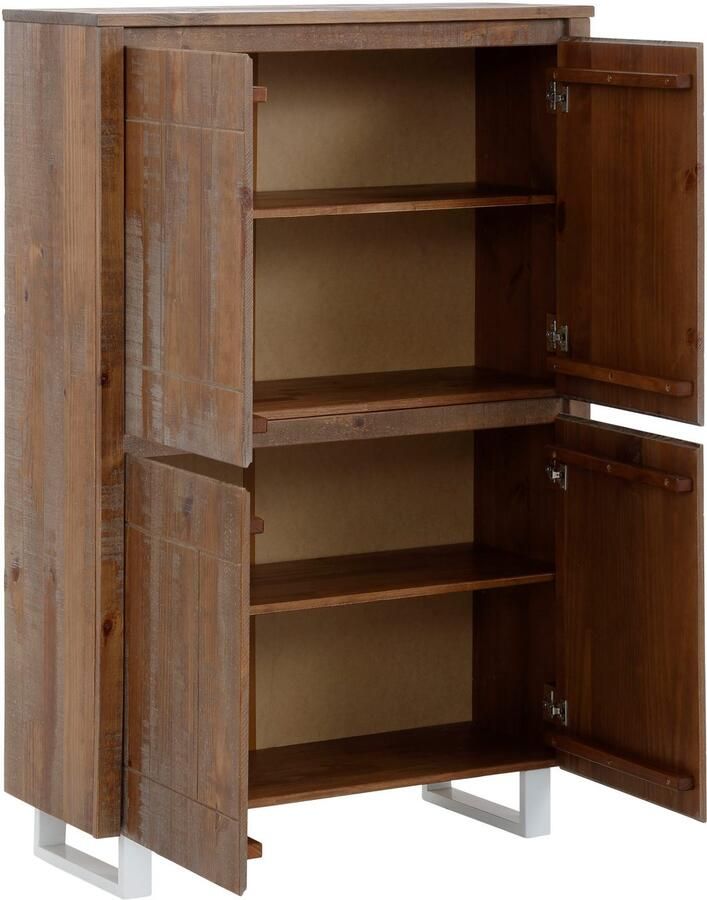 Home affaire Highboard Lagos Opbergkast van massief dennenhout breedte 90 cm