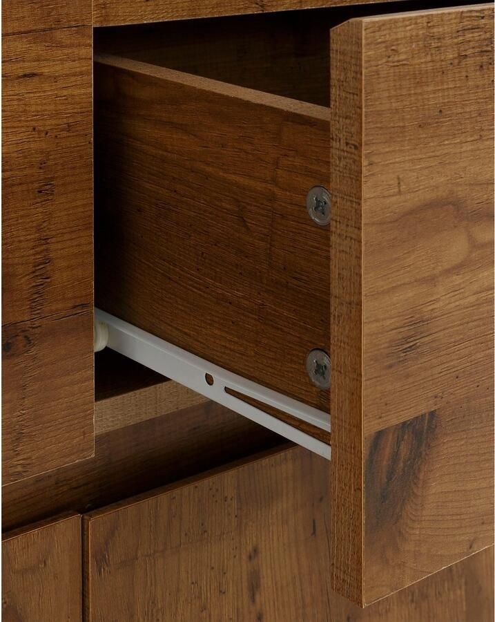 Home affaire Highboard Maribo Commode in moderne landhuisstijl met betonnen bovenblad breedte 140 cm