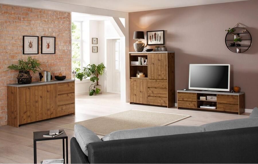 Home affaire Highboard Maribo Opbergkast in moderne landelijke stijl breedte 125 cm - Foto 7