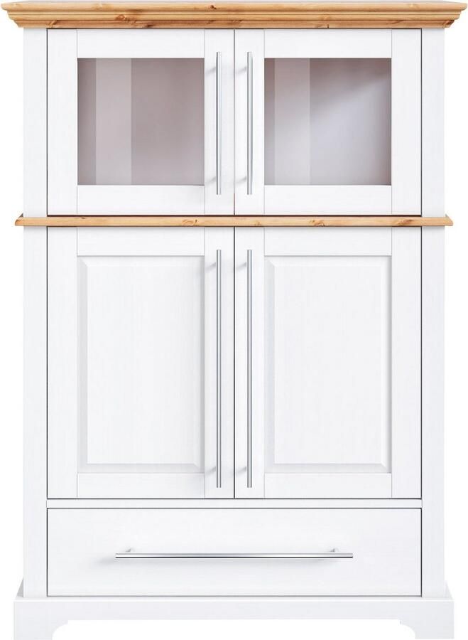 Home affaire Highboard Meliss Breedte 94 cm 4-deurs met lade massief grenen FSC - Foto 2