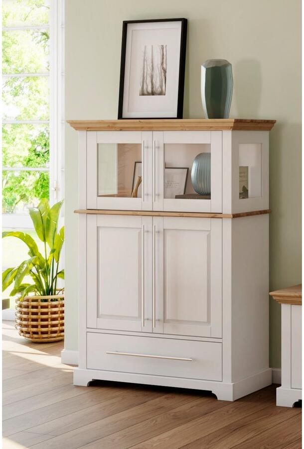 Home affaire Highboard Meliss Breedte 94 cm 4-deurs met lade massief grenen FSC - Foto 4