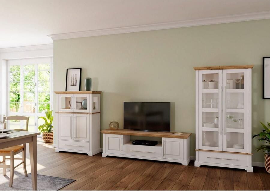 Home affaire Highboard Meliss Breedte 94 cm 4-deurs met lade massief grenen FSC - Foto 3