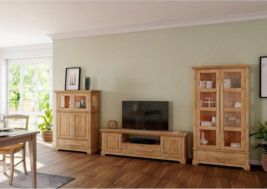 Home affaire Highboard Meliss Breedte 94 cm 4-deurs met lade massief grenen FSC - Foto 3