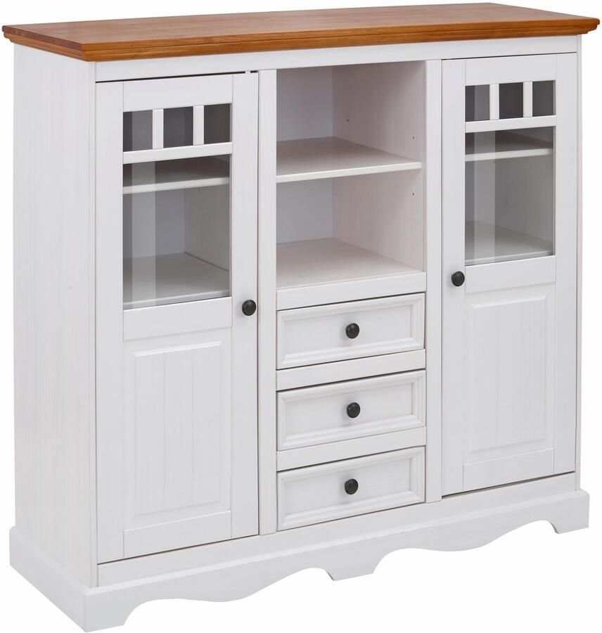 Home affaire Highboard MELISSA Vitrine breedte 132 cm