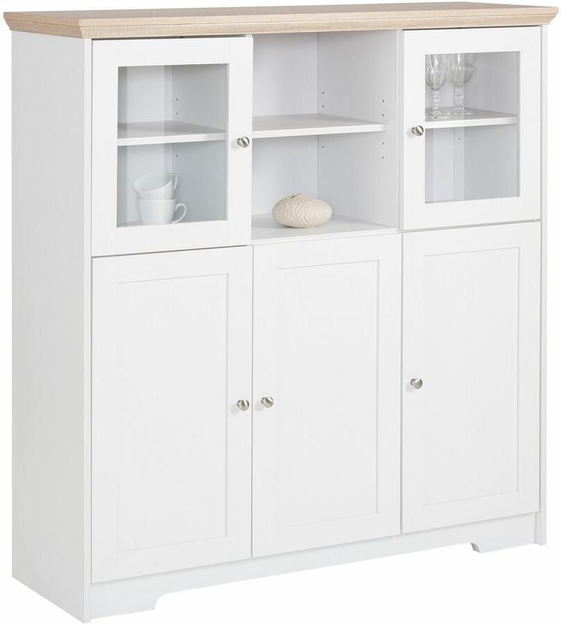 Home affaire Highboard Nanna Vitrine in eikenlook breedte 118 cm - Foto 4