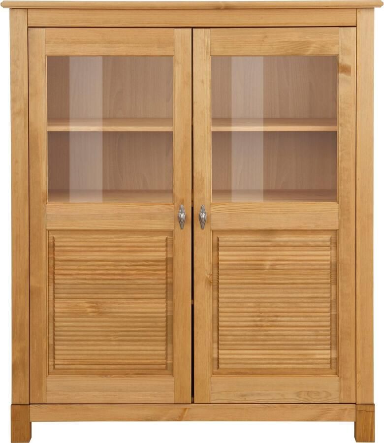 Home affaire Highboard Rauna Vitrine breedte 111 6 cm van massief dennenhout - Foto 2