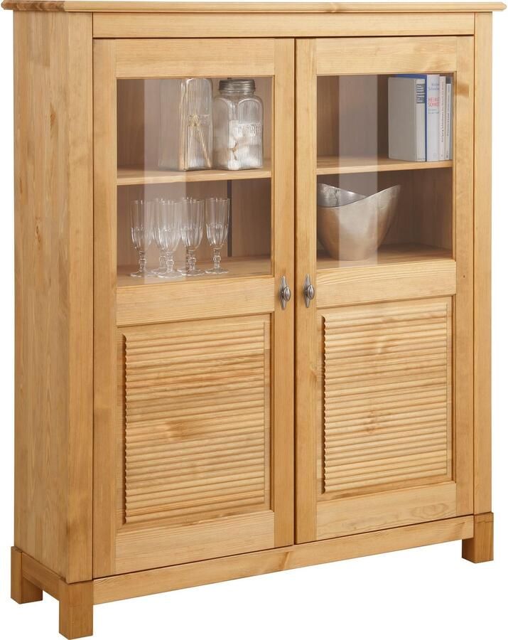 Home affaire Highboard Rauna Vitrine breedte 111 6 cm van massief dennenhout - Foto 4