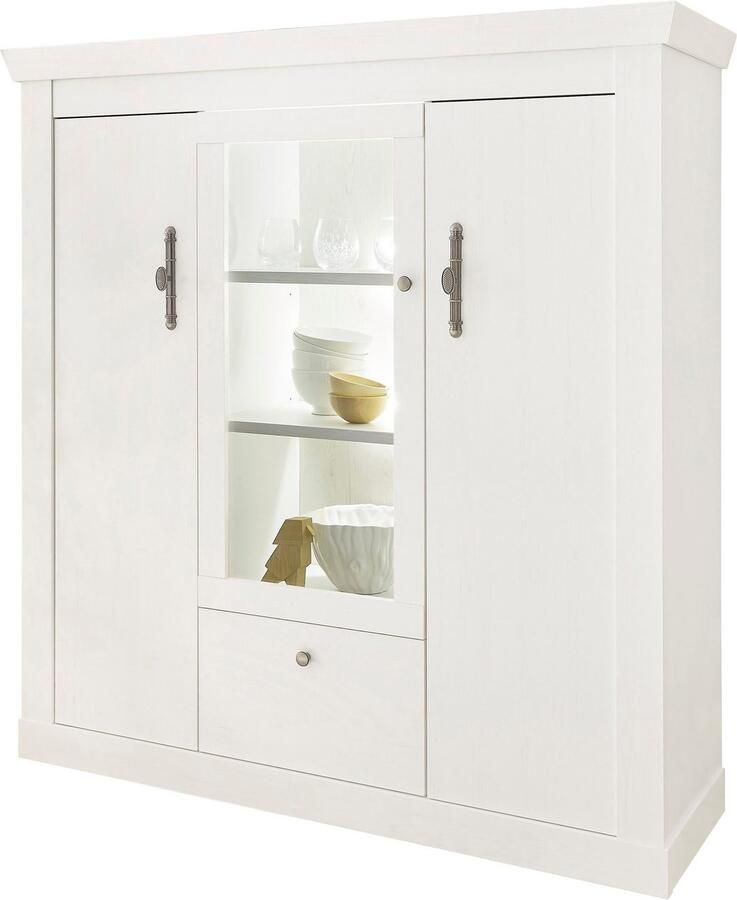 Home affaire Highboard Ravenna in romantische landelijke stijl grepen van metaal hoogte 146 cm - Foto 3