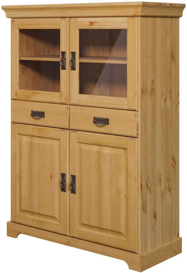 Home affaire Highboard Rügen Vitrine in landelijke stijl gecertificeerd massief hout hoogte 131 cm - Foto 8