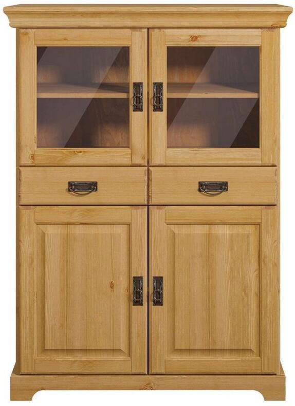 Home affaire Highboard Rügen Vitrine in landelijke stijl gecertificeerd massief hout hoogte 131 cm - Foto 5